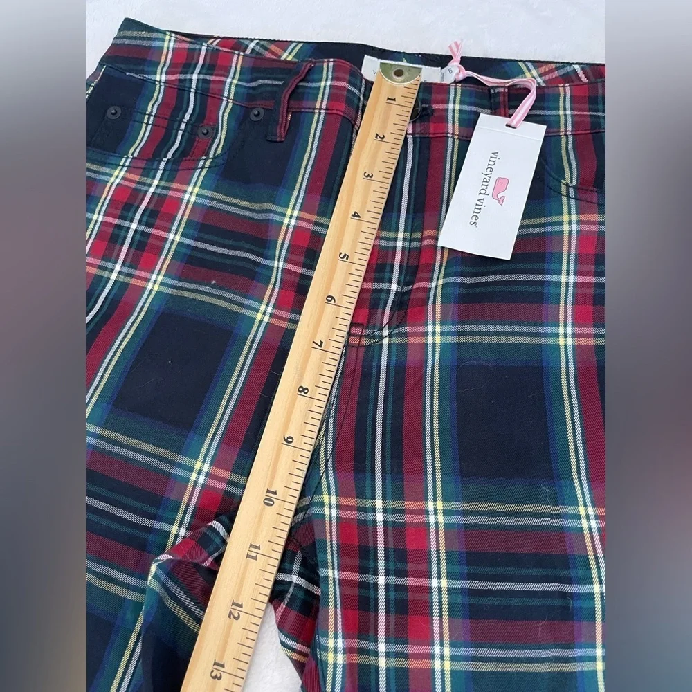 Vineyard Vines Sm Sz 6 Tartan Plaid High Rise Jolly Stretch Slim Cotton NWT - Picture 15 of 17